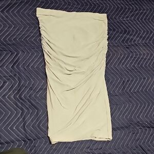 Elegant Beige Ruched Skirt